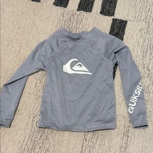 Quiksilver Kids Grey Long-Sleeve Swim Rashguard with White Logo